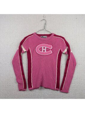 Y2K Montreal Canadiens NHL x ILANCO Sweater Knit Coquette Hot Pink Glam Read